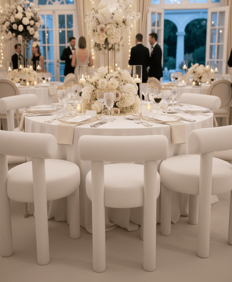 White Dining Chairs for Weddings UAE Luxury Event Chairs Dubai