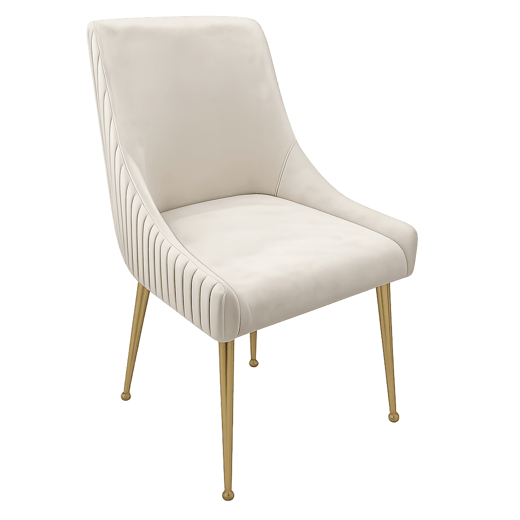 Beige Gold Handle Line Back Chair Rental UAE