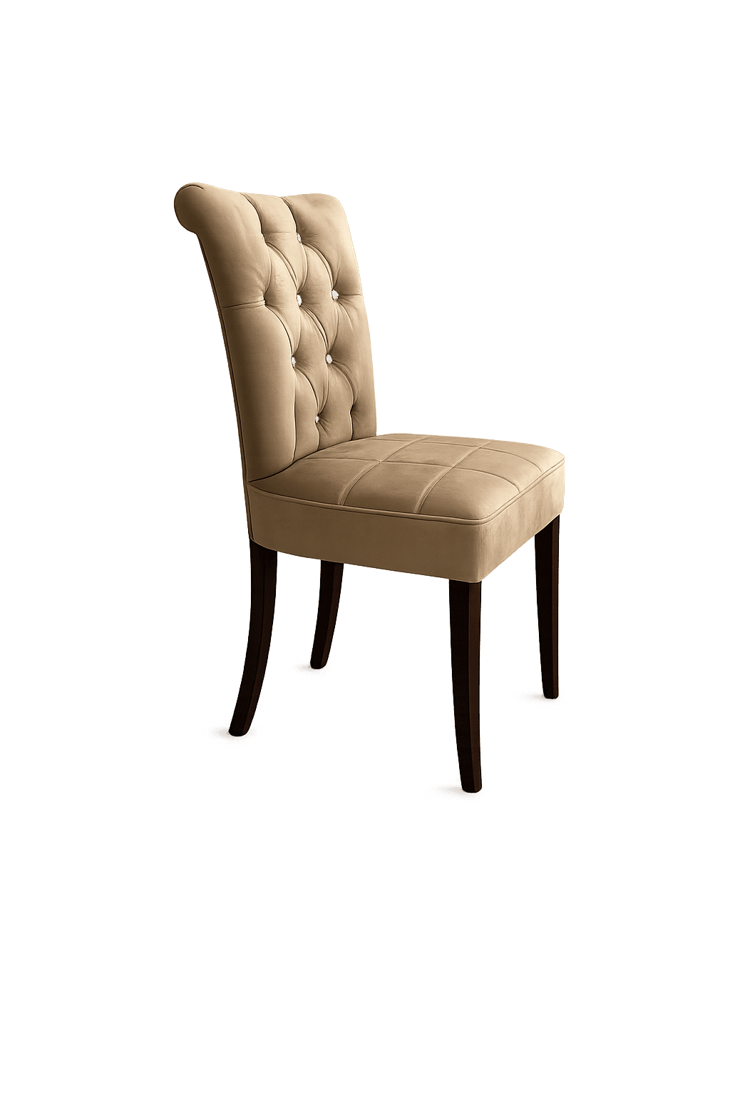 Brown Dining Chair with Wooden Legs Rental UAE