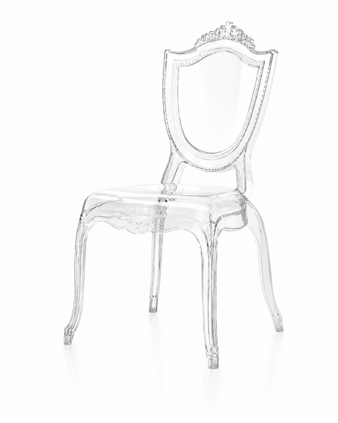 Crown Backrest Clear Acrylic Dining Chair Rental UAE