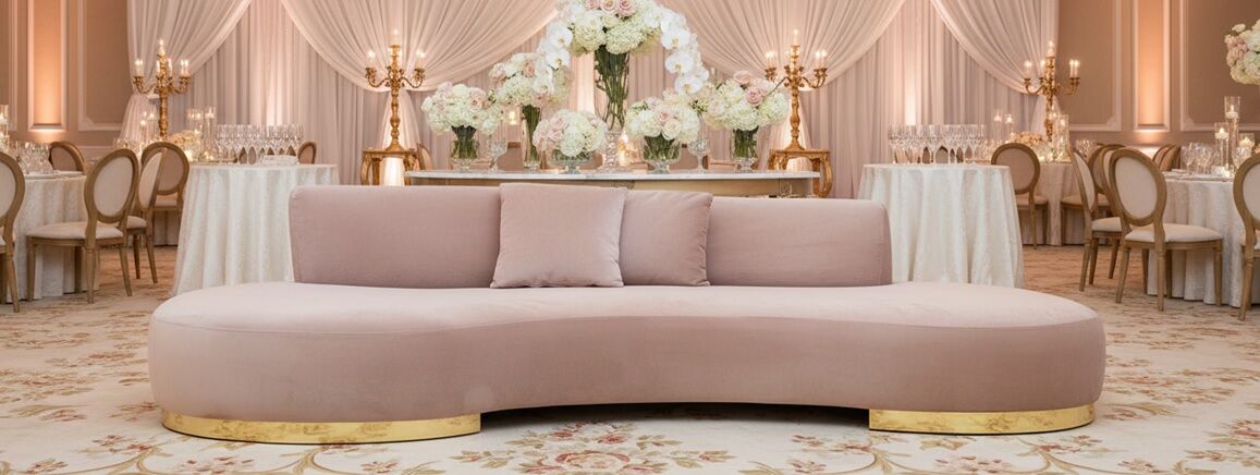 Cylindrical Bridal Sofa Rental in Abu Dhabi