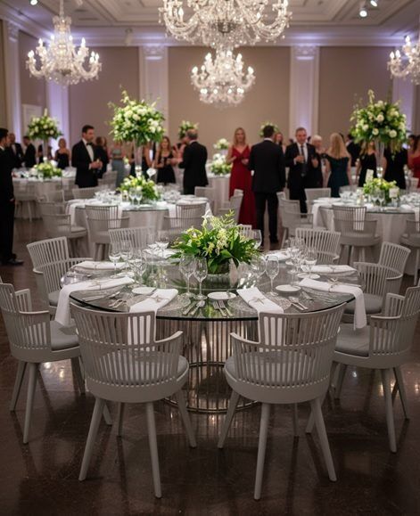 Grey Lines Dining Chair Rental Dubai