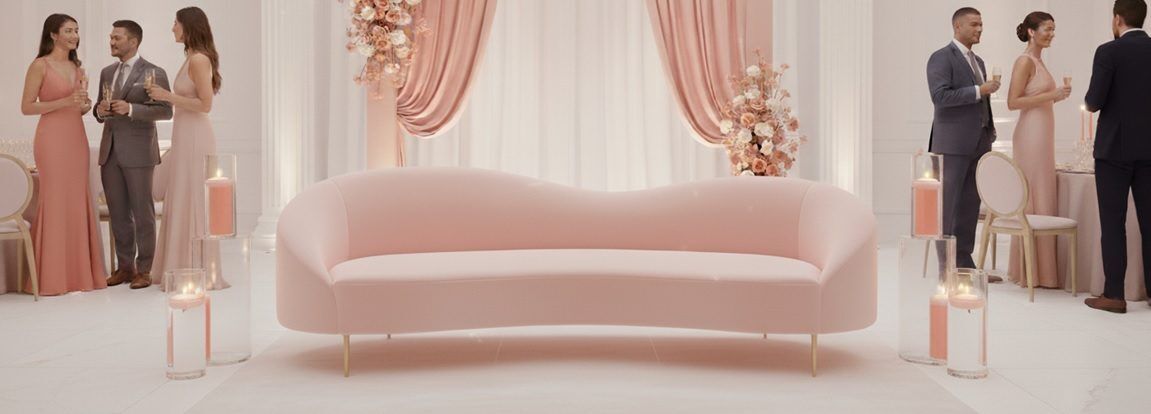 Pink Curve Bridal Sofa Rental UAE