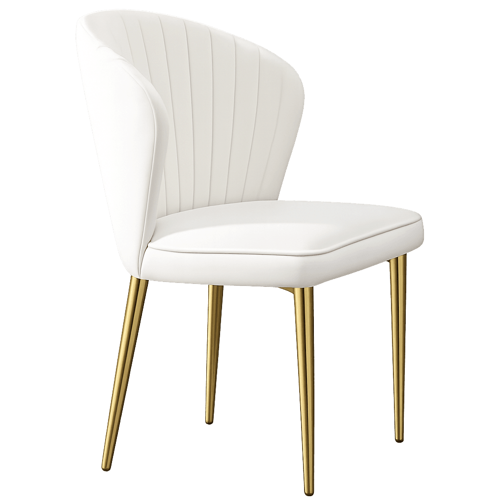 White Curve Back Line Dining Chair Rental in Dubai