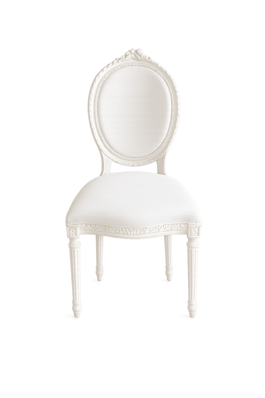 Wooden White Dior Chair with Crown Rental UAE